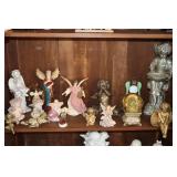 Shelf lot - angel snow globe and figurines