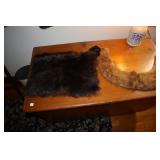 Fur muff purse (possibly mink) and fur collar