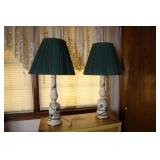 Pair ceramic table lamps with ivy design