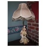 Capodimonte style figural lamp