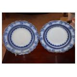 Pair Flow Blue bowls marked Wood & Son