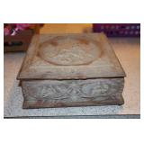 Incolay Stone Victorian cameo jewelry box 9.5" x