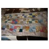 Patchwork quilt 72 X 36 (some tears and stains)
