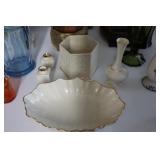 Lot - Lenox candle box, bud vase, 2 miniature