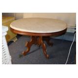Victorian Oval marble top coffee table 34 X 25