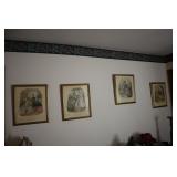 4 Fashion prints 15 1/2 X 18 1/2