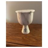 White polished marble Chalice and Paten set