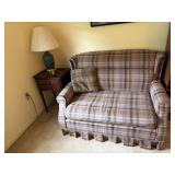 Mahogany two drawer side table 17.25 X 14.75 X 26,