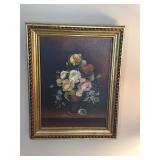 R. Rosini wall picture - flowers on canvas