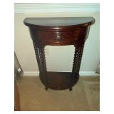 Demi-lune console table with barley twist legs