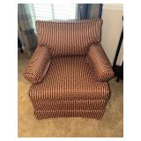 Ashley Manor Inc burgundy and tan club chair