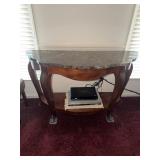 Decorative curved frame console table with faux