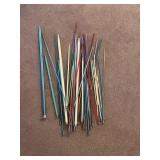 Lot of various size knitting needles