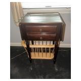 Mahogany drop leaf side table with 2