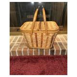 Bamboo and rattan woven picnic basket