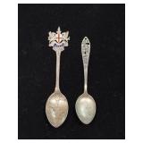 2 Souvenir spoons - Idaho marked Sterling and