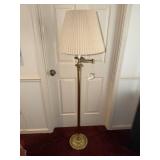 Brass floor lamp with swivel arm