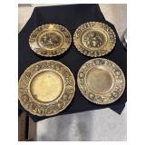 2 Brass wall plates with detailed relief