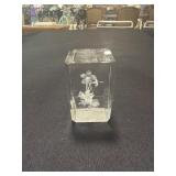 3D Laser etched glass paperweight with