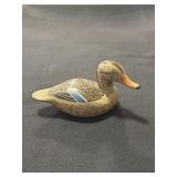 Miniature hen mallard duck carving