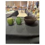 Antique brown glazed mixing bowl (large chunk