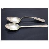 Lot - large serving spoons with hallmarks