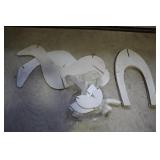 Pair plywood cut out reindeer