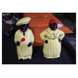 Black Americana salty & peppy 8" tall shakers