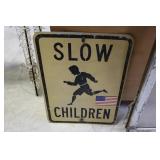 Slow Children aluminum sign