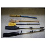 Lot - Feather Brand oar, pair aluminum oars and
