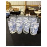 Blue Willow pattern tea glasses (12)