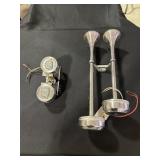 Stainless steel marine electric twin trumpet horns