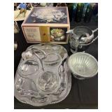 Serene punch bowl set for 12, (3) serving trays,
