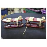 Pair metal Satelite jumping shoes