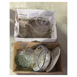 2 Box lots - punchbowl set, fishbowl vase,