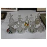 Lot - 9 glass cruets
