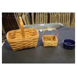 Lot - 2 Longaberger handled baskets (1990 & 2004)