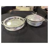Aluminum hammered finish pie carrier decorated