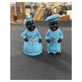 Black Americana ceramic salt and pepper set