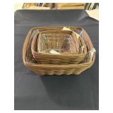 3 Longaberger Flared Square baskets with