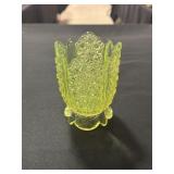 Vaseline Daisy & Button George Duncan vase