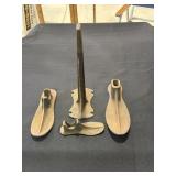 Cast iron cobblers shoe forms and anvil stand