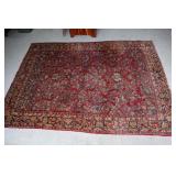 Antique Persian Sarouk hand knotted wool rug