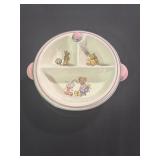 Child/baby food warming dish with animals by