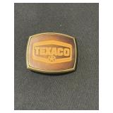 Texaco El Cid leather inlay and brass belt buckle