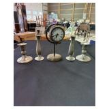 Pair of  Holland pewter candlesticks and 2