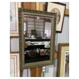 Decorative mirror with gold tone frame