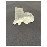 Lenox frosted glass cat paperweight