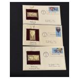 3 Golden Replica of US stamps - Ballooning in