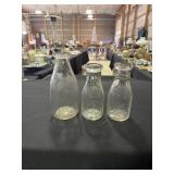 3 Milk bottles - Cooklyn quart, Abbotts and